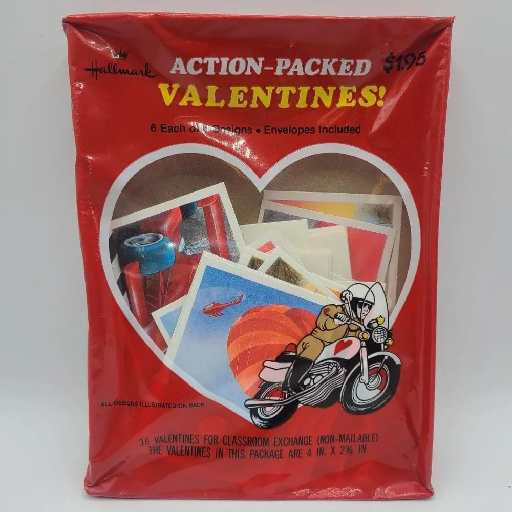 Vintage Hallmark Valentine Classroom Pack NOS Action Packed Ephemera - Picture 1 of 7